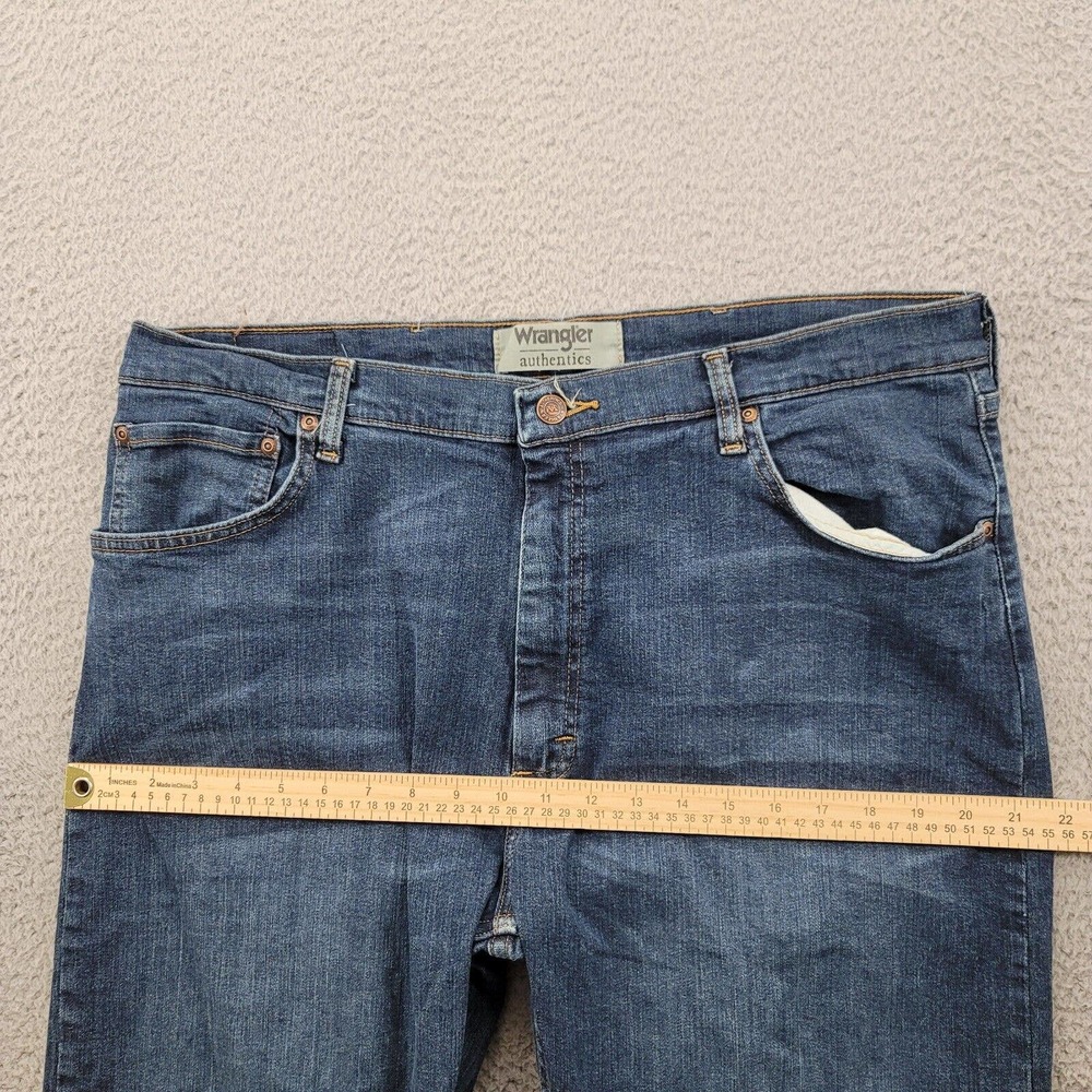 Wrangler Jeans Mens 38x30 Blue Denim ZM100TW Straight Fit Medium Wash - Picture 15 of 16